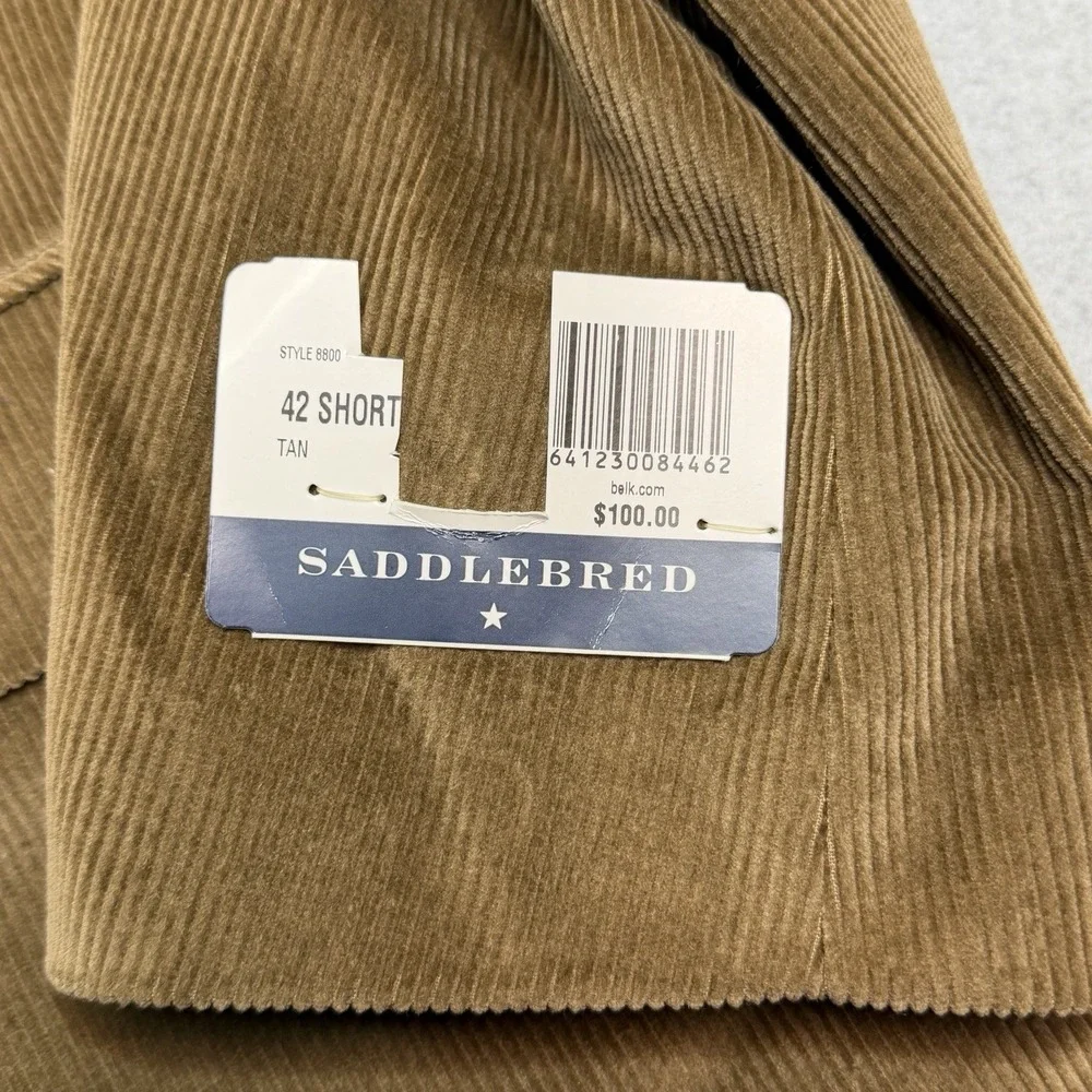 New Saddlebred Brown Corduroy Sport Coat Casual Blazer Men's Size 42 Short NWT